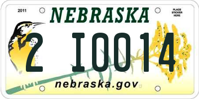 NE license plate 2I0014