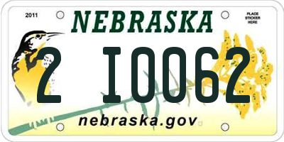 NE license plate 2I0062