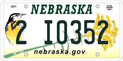 NE license plate 2I0352