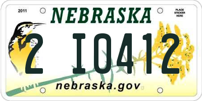 NE license plate 2I0412