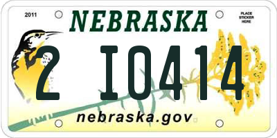 NE license plate 2I0414