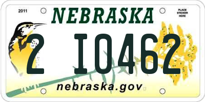 NE license plate 2I0462