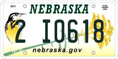NE license plate 2I0618