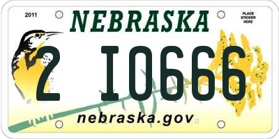 NE license plate 2I0666