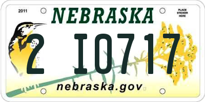 NE license plate 2I0717