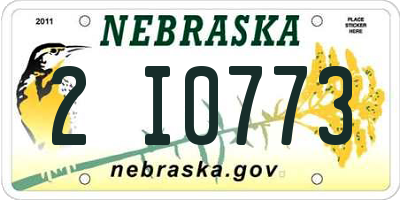 NE license plate 2I0773