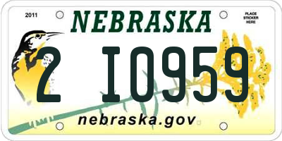 NE license plate 2I0959