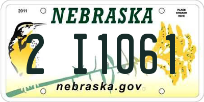 NE license plate 2I1061