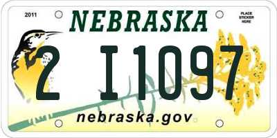 NE license plate 2I1097
