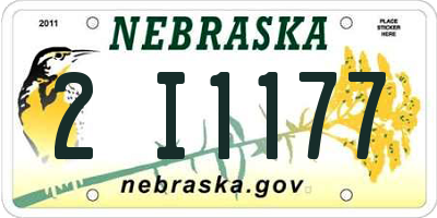 NE license plate 2I1177