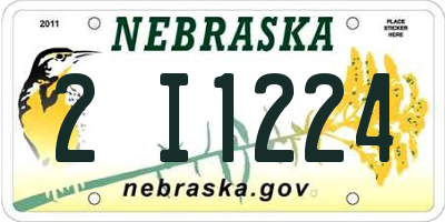 NE license plate 2I1224