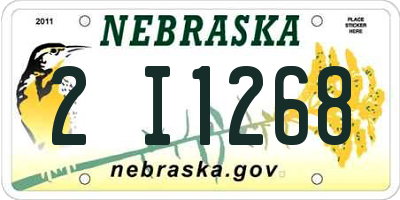 NE license plate 2I1268