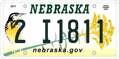NE license plate 2I1811