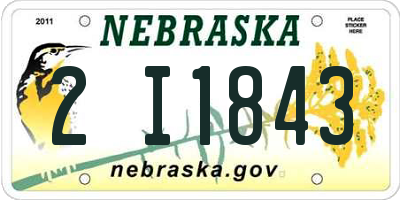 NE license plate 2I1843