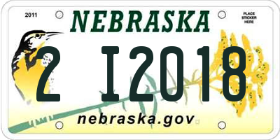 NE license plate 2I2018
