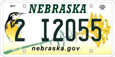 NE license plate 2I2055