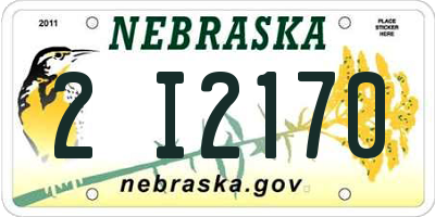 NE license plate 2I2170