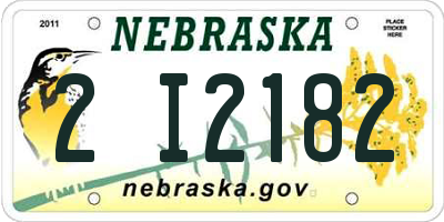 NE license plate 2I2182