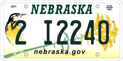 NE license plate 2I2240
