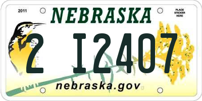 NE license plate 2I2407