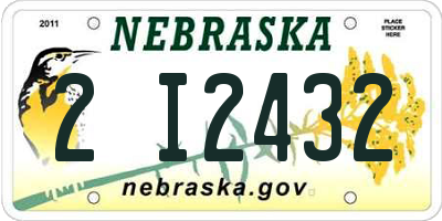 NE license plate 2I2432
