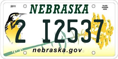 NE license plate 2I2537