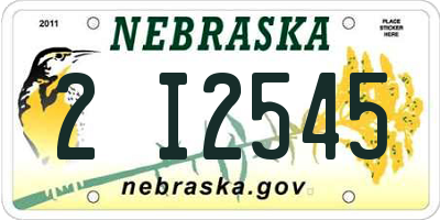 NE license plate 2I2545