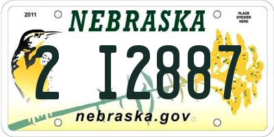 NE license plate 2I2887