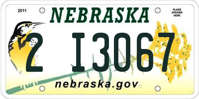 NE license plate 2I3067