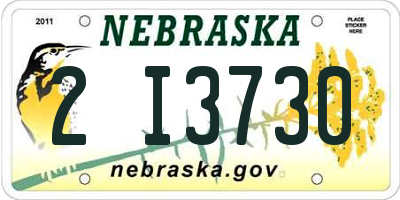 NE license plate 2I3730