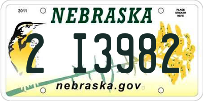 NE license plate 2I3982