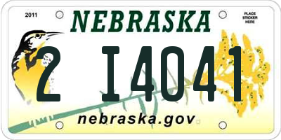 NE license plate 2I4041