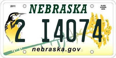 NE license plate 2I4074
