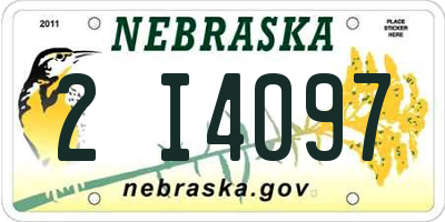 NE license plate 2I4097