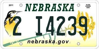 NE license plate 2I4239