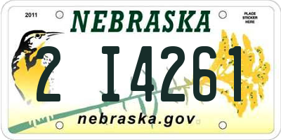NE license plate 2I4261
