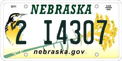 NE license plate 2I4307