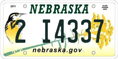 NE license plate 2I4337