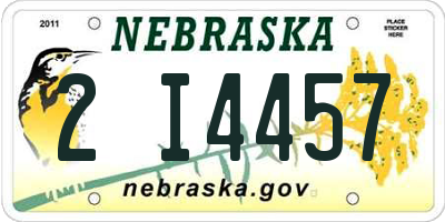 NE license plate 2I4457
