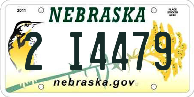 NE license plate 2I4479