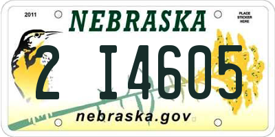 NE license plate 2I4605