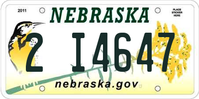NE license plate 2I4647