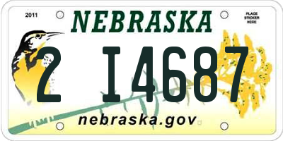 NE license plate 2I4687