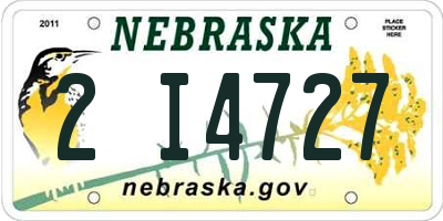 NE license plate 2I4727