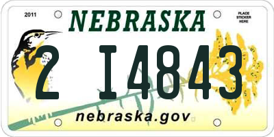 NE license plate 2I4843