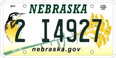 NE license plate 2I4927