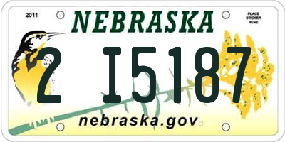 NE license plate 2I5187