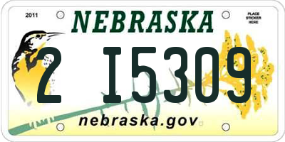 NE license plate 2I5309