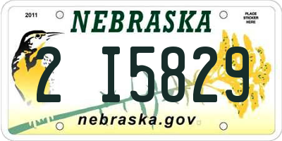NE license plate 2I5829