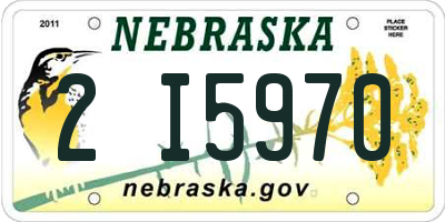 NE license plate 2I5970